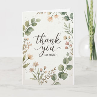 Tarjeta de agradecimiento botánico elegante
