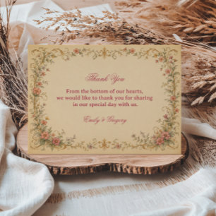 Tarjeta De Agradecimiento Botánico floral vintage
