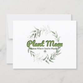 Tarjeta de agradecimiento botánico para mamá de pl