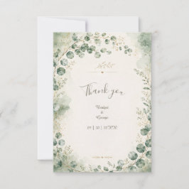 Tarjeta De Agradecimiento Botánicos de boda de eucalipto salvia elegante