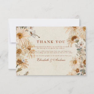 Tarjeta De Agradecimiento Botas de vaquera Daisy rústicas para boda
