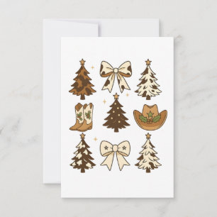 Tarjeta De Agradecimiento Botas de vaquero de Navidad Western Santa Navidad