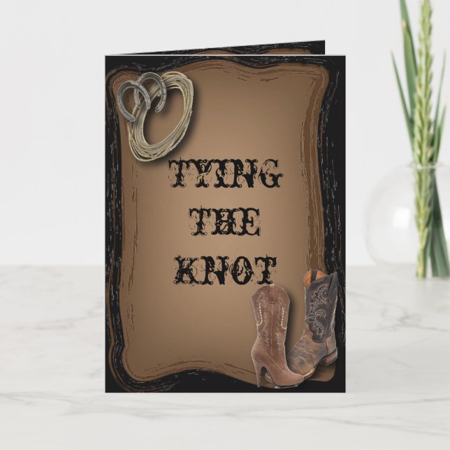 Tarjeta De Agradecimiento botas vaqueras de boda para la unión matrimonial (Anverso)