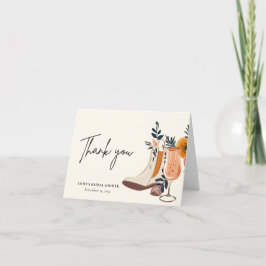Tarjeta De Agradecimiento Botas y burbujas Despedida de soltera western