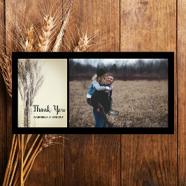 Tarjeta De Agradecimiento Botella de cebada seca Boda rural Gracias