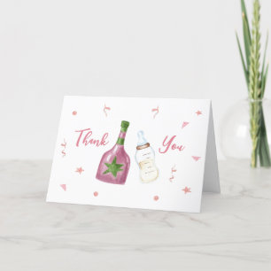 Tarjeta De Agradecimiento Botellas de champán de Poppin Sweet Baby Shower
