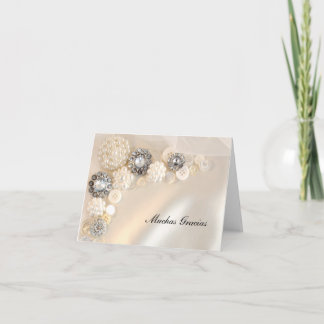 Tarjeta De Agradecimiento Botones Pearl and Diamond