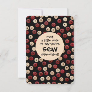 Tarjeta De Agradecimiento Botones - tema de coser