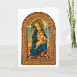 Tarjeta De Agradecimiento Botticelli (1445-1510) La Virgen y el Niño entroni