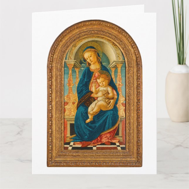 Tarjeta De Agradecimiento Botticelli (1445-1510) Madonna & Child Enthroned (Anverso)