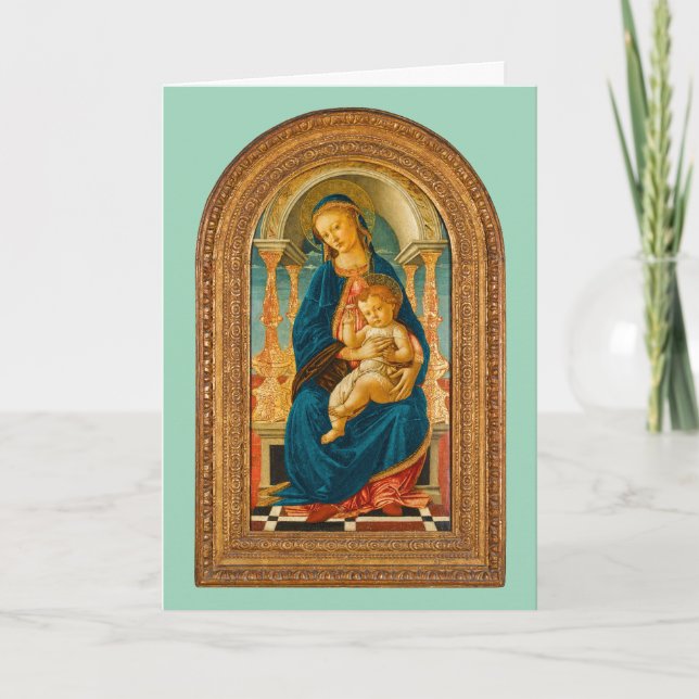 Tarjeta De Agradecimiento Botticelli (1445-1510) Madonna & Child Enthroned (Anverso)