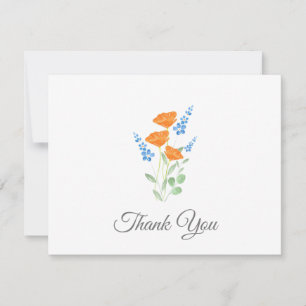 Tarjeta De Agradecimiento Bouquet acuarela de tres Poppies