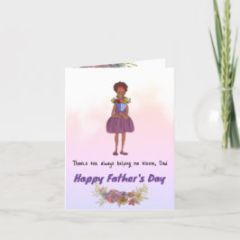 Tarjeta De Agradecimiento Bouquet Chica Dad Card - Piel oscura