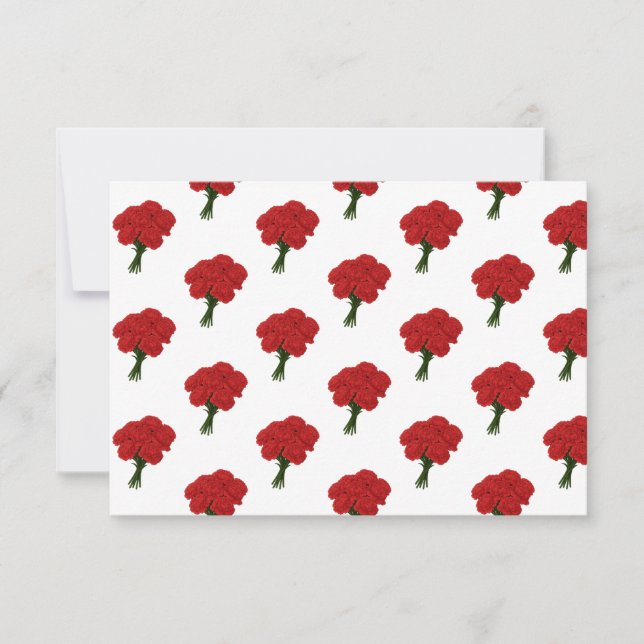 Tarjeta De Agradecimiento Bouquet de Carnaciones Rojas - Elegante arte román (Anverso)