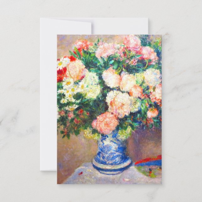 Tarjeta De Agradecimiento Bouquet de crisantemos y un ventilador japonés (Anverso)