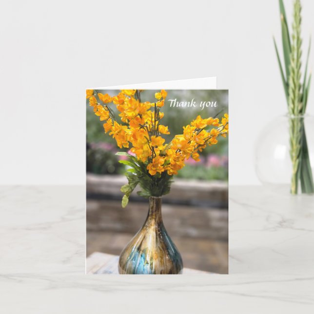 Tarjeta De Agradecimiento Bouquet de flores amarillas (Anverso)