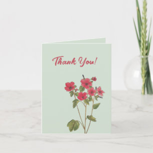 Tarjeta De Agradecimiento Bouquet de flores silvestres rosadas