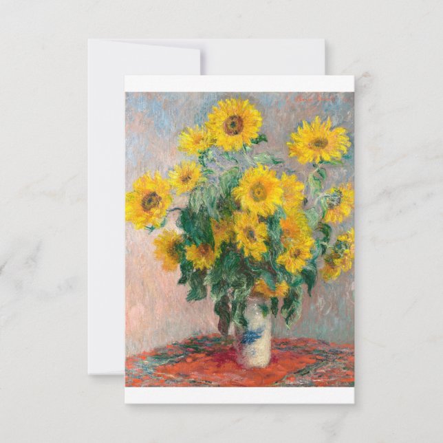 Tarjeta De Agradecimiento Bouquet de girasoles de Claude Monet (Anverso)