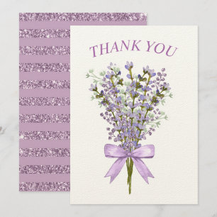 Tarjeta De Agradecimiento Bouquet de lavanda acuarela Gracias