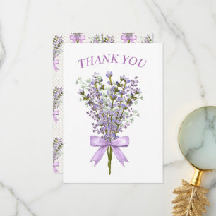 Tarjeta De Agradecimiento Bouquet de lavanda acuarela Gracias