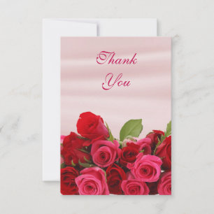 Tarjeta De Agradecimiento Bouquet De Romántico Boda De Rosas Rojas