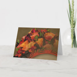 Tarjeta de agradecimiento Bouquet de rosa de otoño