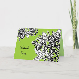 Tarjeta De Agradecimiento Bouquet en blanco y negro gracias