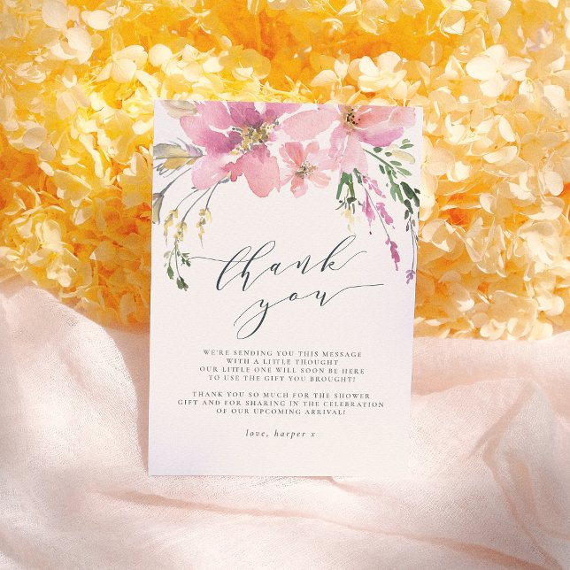 Tarjeta De Agradecimiento Bouquet floral de verano medio elegante Gracias (Subido por el creador)