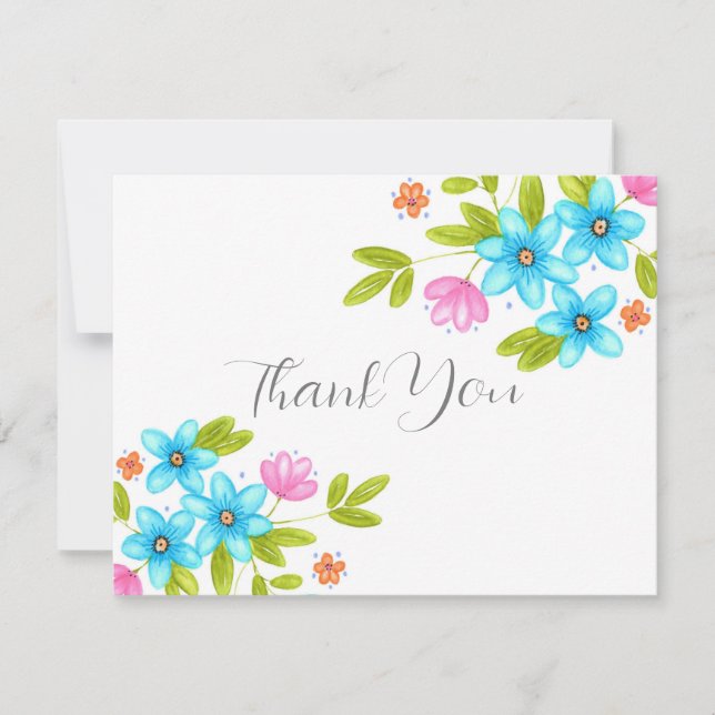 Tarjeta De Agradecimiento Bouquet multicolor (Anverso)