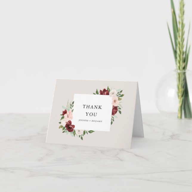 Tarjeta De Agradecimiento Bouquet romántico (Anverso)