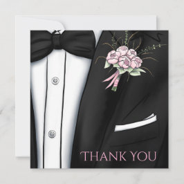 Tarjeta de agradecimiento - Boutonniere sofisticad