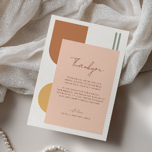 Tarjeta De Agradecimiento Bóveda Colorida Rústica Rosa Coral Boda Boho