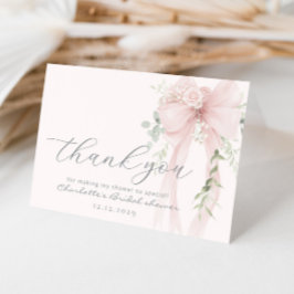 Tarjeta De Agradecimiento Bow Bridal Shower Ivory greneery