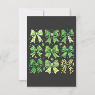 Tarjeta De Agradecimiento Bow Coquette St Patrick's Day Vintage