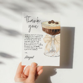 Tarjeta De Agradecimiento Bow Espresso Martini Bridal Shower Gracias