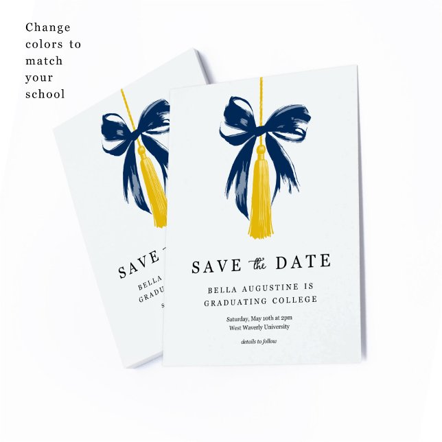 Tarjeta De Agradecimiento Bow Graduation Save the Date Insert Card (Subido por el creador)