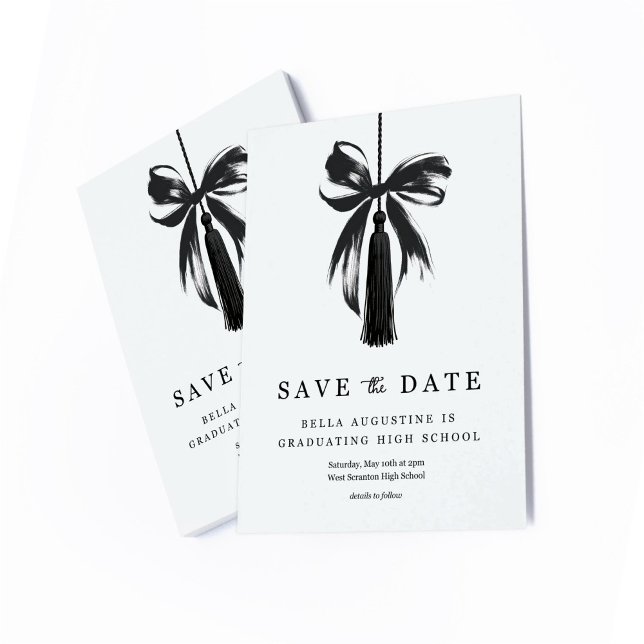 Tarjeta De Agradecimiento Bow Graduation Save the Date Insert Card (Subido por el creador)