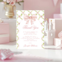 Bow rosa floral suave Shabby Chic Baby Shower