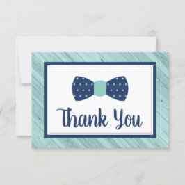 Tarjeta De Agradecimiento Bow Tie Gracias Tarjeta, Marina, Aqua