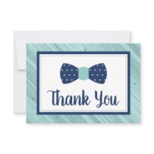Bow Tie Gracias Tarjeta, Marina, Aqua