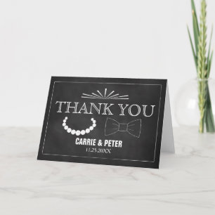 Tarjeta De Agradecimiento Bowties and Pearls Boda
