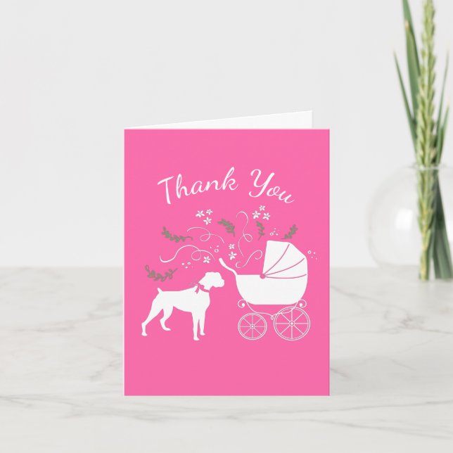 Tarjeta De Agradecimiento Boxer Dog Baby Shower Puppy (Anverso)
