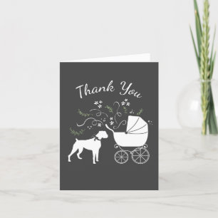 Tarjeta De Agradecimiento Boxer Dog Baby Shower Puppy Grey
