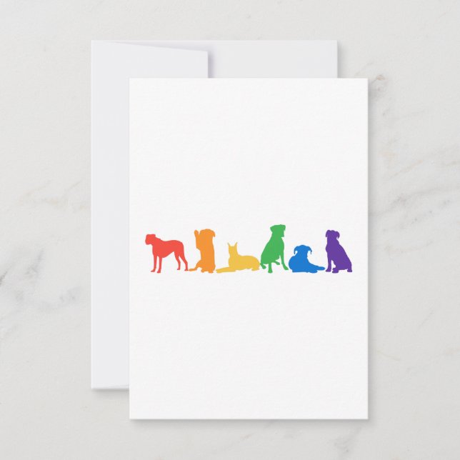 Tarjeta De Agradecimiento Boxer Dog Rainbow (Anverso)