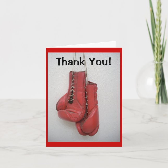Tarjeta De Agradecimiento Boxing Gloves, Thank You Cards (Anverso)