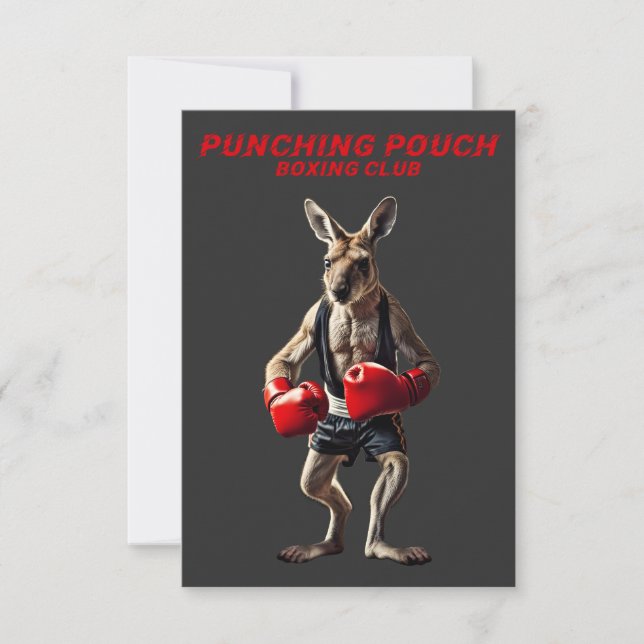 Tarjeta De Agradecimiento Boxing Kangaroo (Anverso)