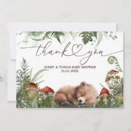 Tarjeta De Agradecimiento Boy Adventure Woodland Greenery