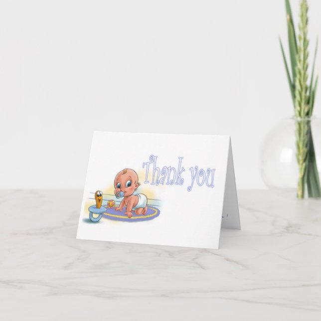 Tarjeta De Agradecimiento Boy Baby Shower - Gracias (Anverso)
