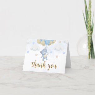 Tarjeta De Agradecimiento Boy Bear Bearly Wait Baby Shower
