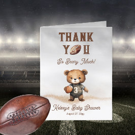 Tarjeta De Agradecimiento Boy Bearly Wait American Football Baby Shower
